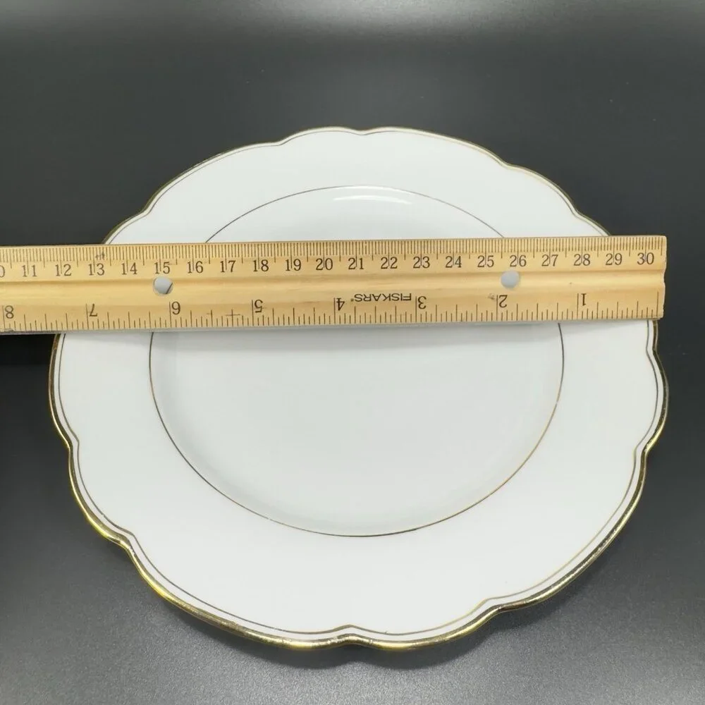 D&R W Weissen Bavaria Zeh Scherzer Germany Porcelain‎ Plate Dish Gold Trim Set 2